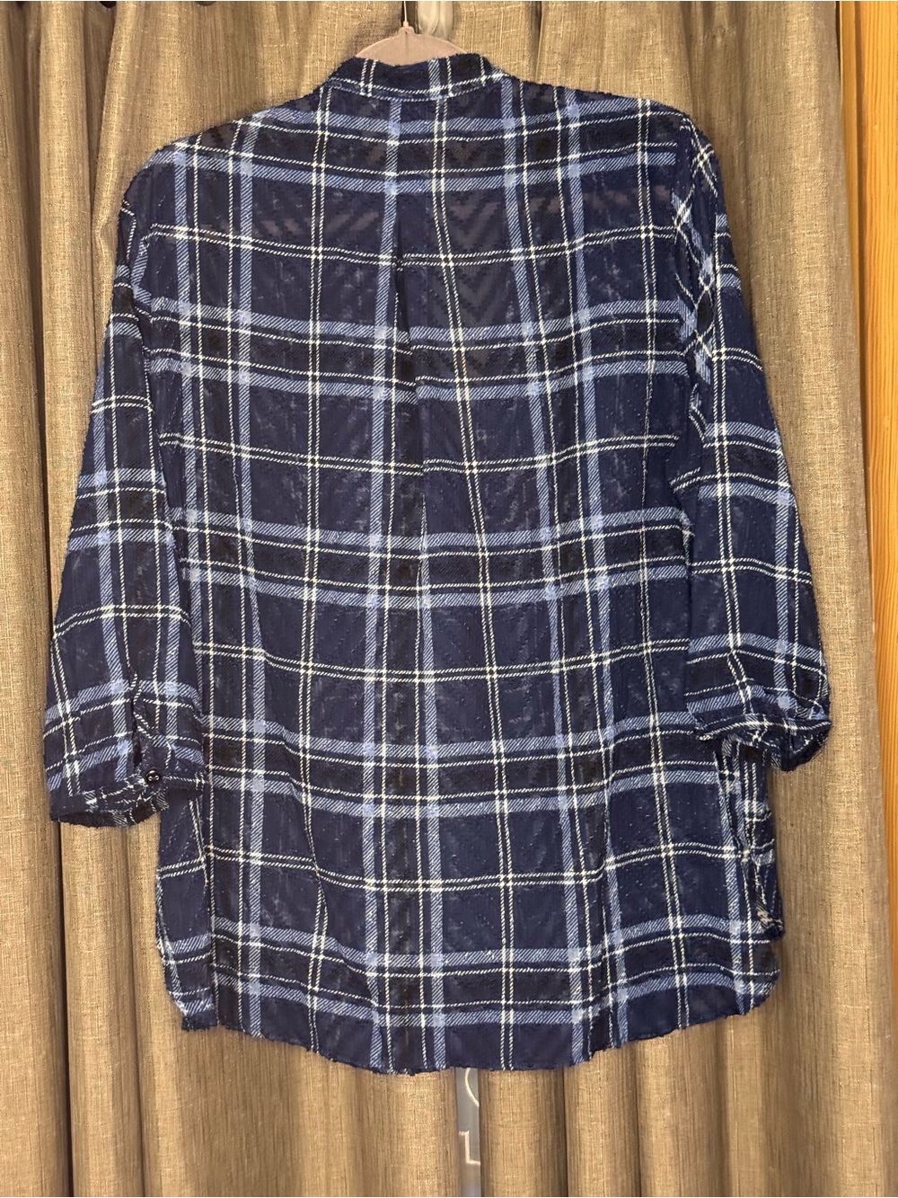 Alia Sheer Women’s Plaid Button Up - Picture 2 of 4